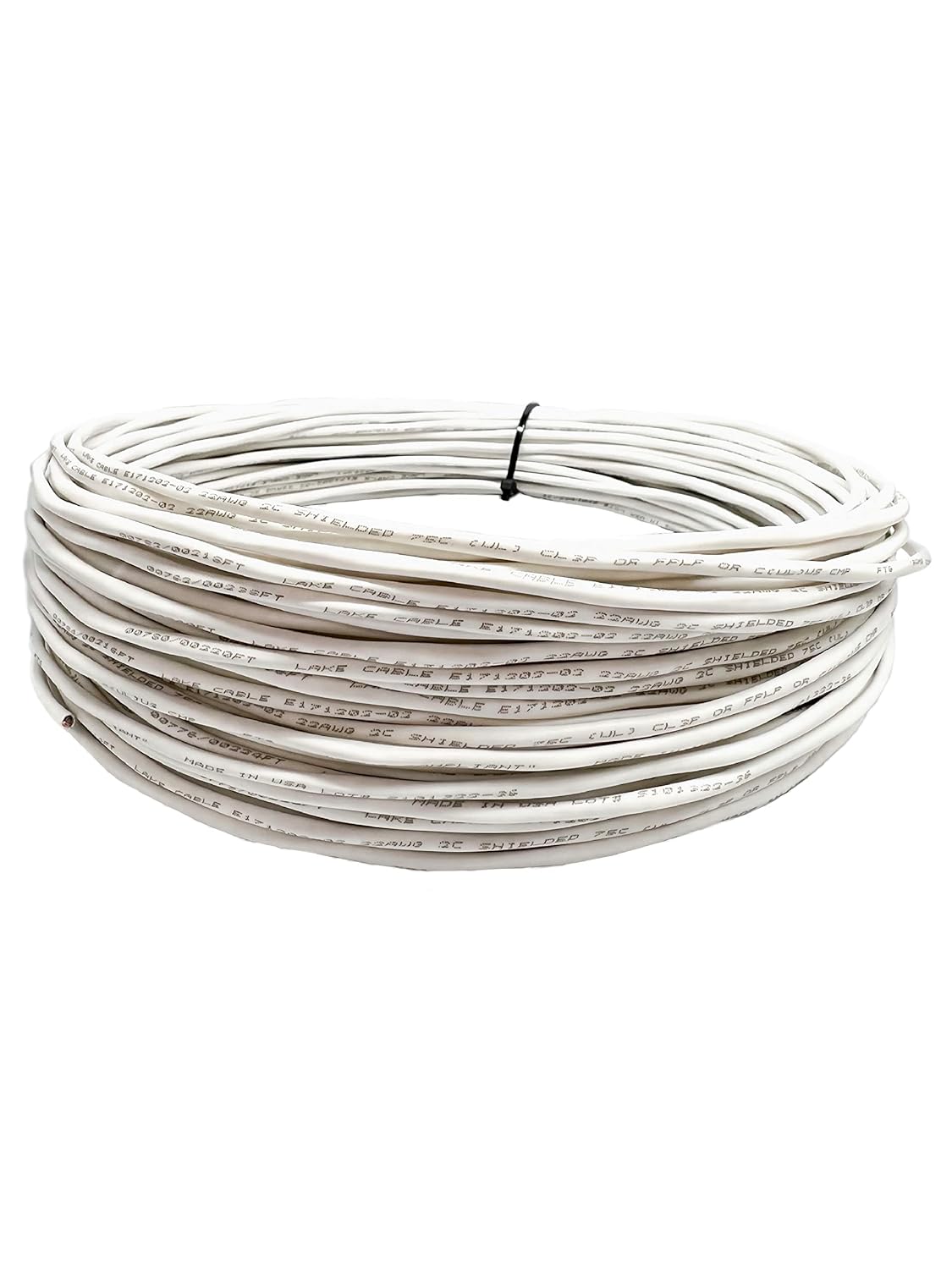Windy City Wire 22 AWG 2 Pair Each Pair Shielded Plenum White Jacket./Blue Stripe/1000FT