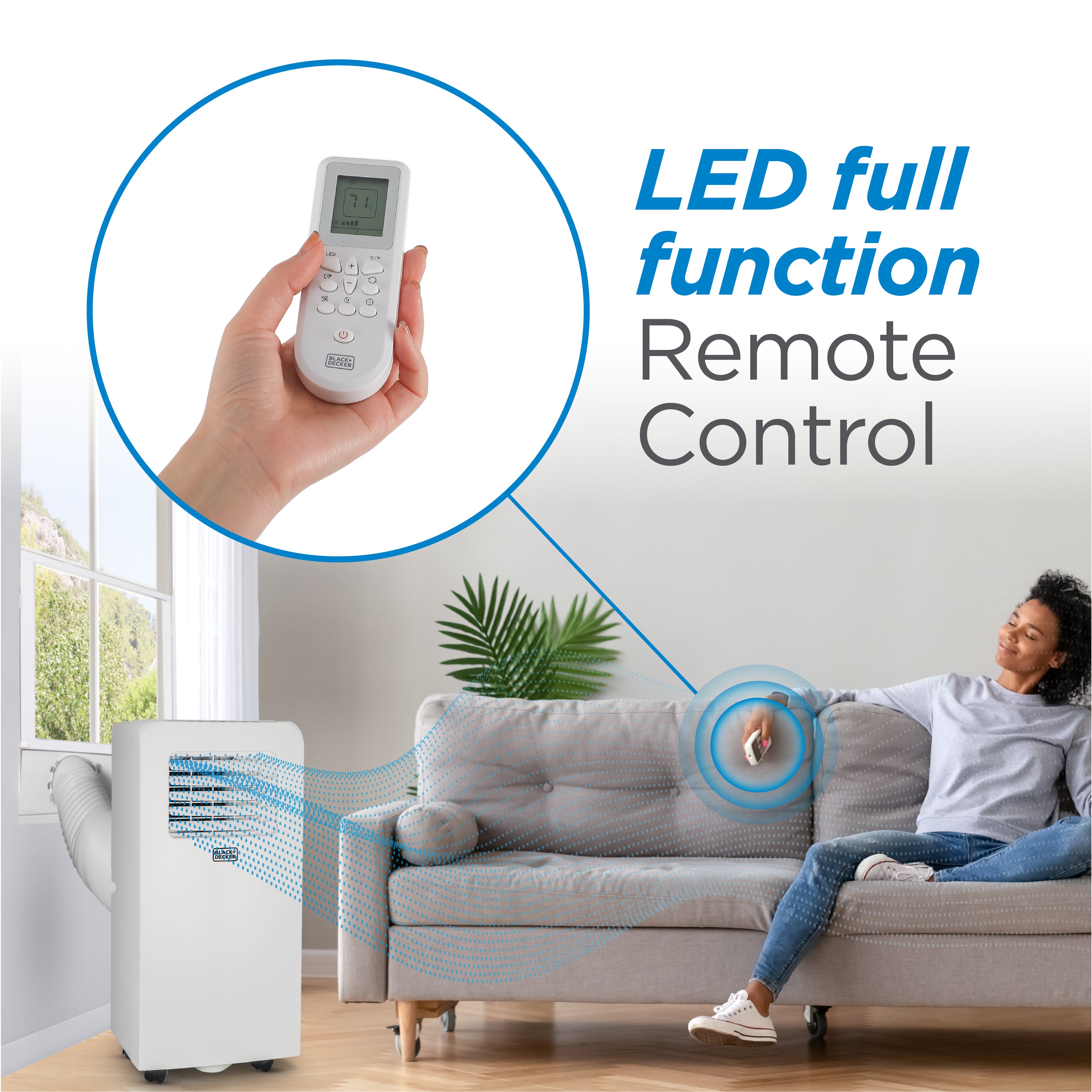 BLACK+DECKER BP06PWA 6,000 BTU SACC/CEC (10,000 BTU ASHRAE) 250 Sq. Ft. Portable Air Conditioner with Remote Control