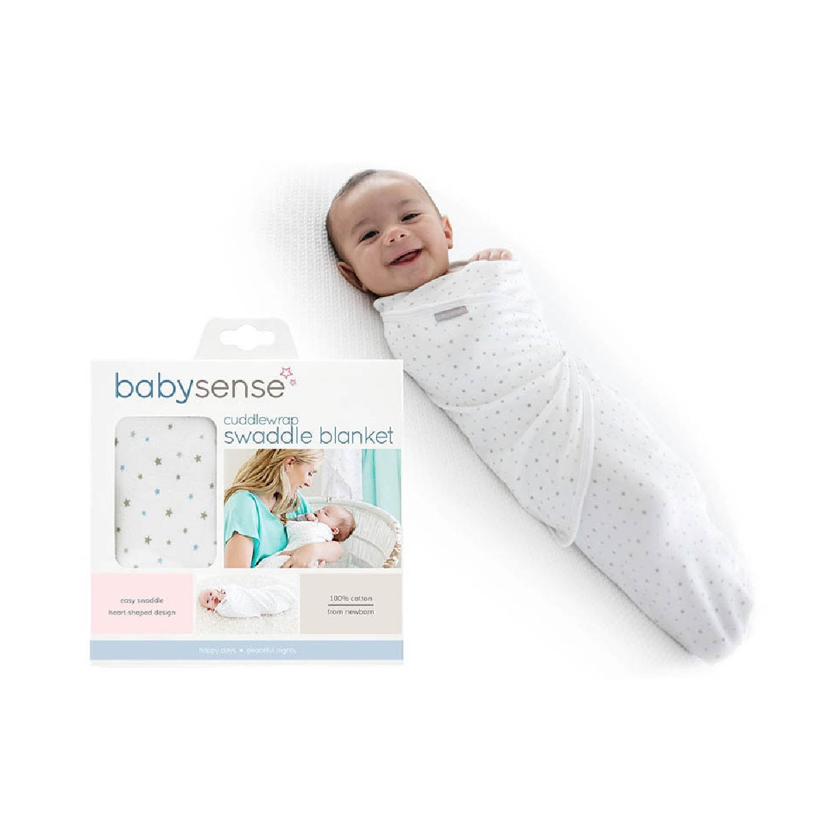 Baby Sense BYSE-CGSWADWLEGS-BL Cuddlewrap Swaddle Blanket - Blue