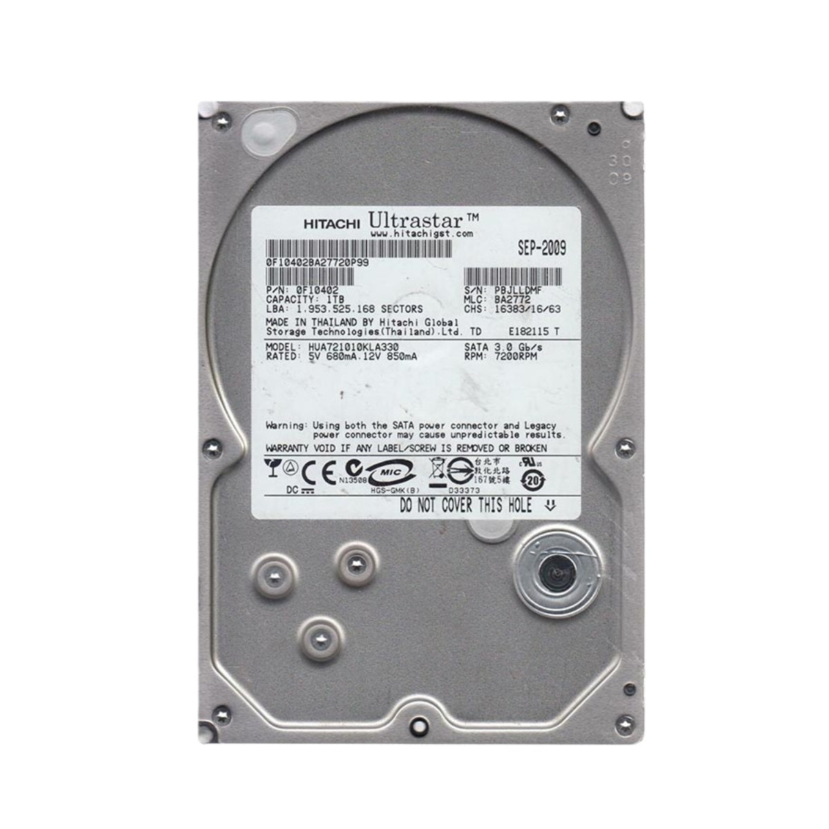 HUA721010KLA330 - Hitachi 1TB 7200RPM SATA 3Gb/s 3.5-Inch Hard Drive