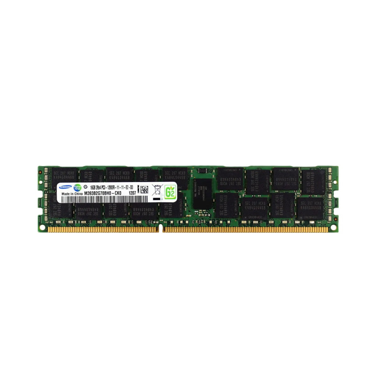 Samsung DDR3-1600 16GB ECC/REG Samsung Chip Server Memory (M393B2G70BH0-YK0) Pack of 8