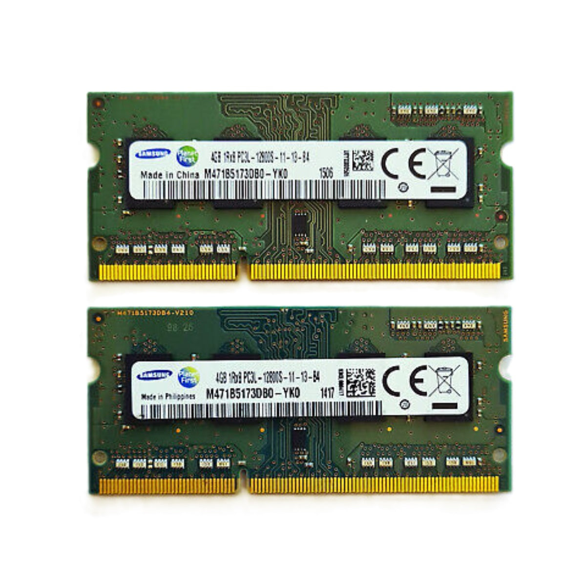 Samsung 8GB (2x4GB) 1Rx8 PC3L-12800S DDR3-1600MHz Laptop RAM (M471B5173DB0-YK0) Pack of 10