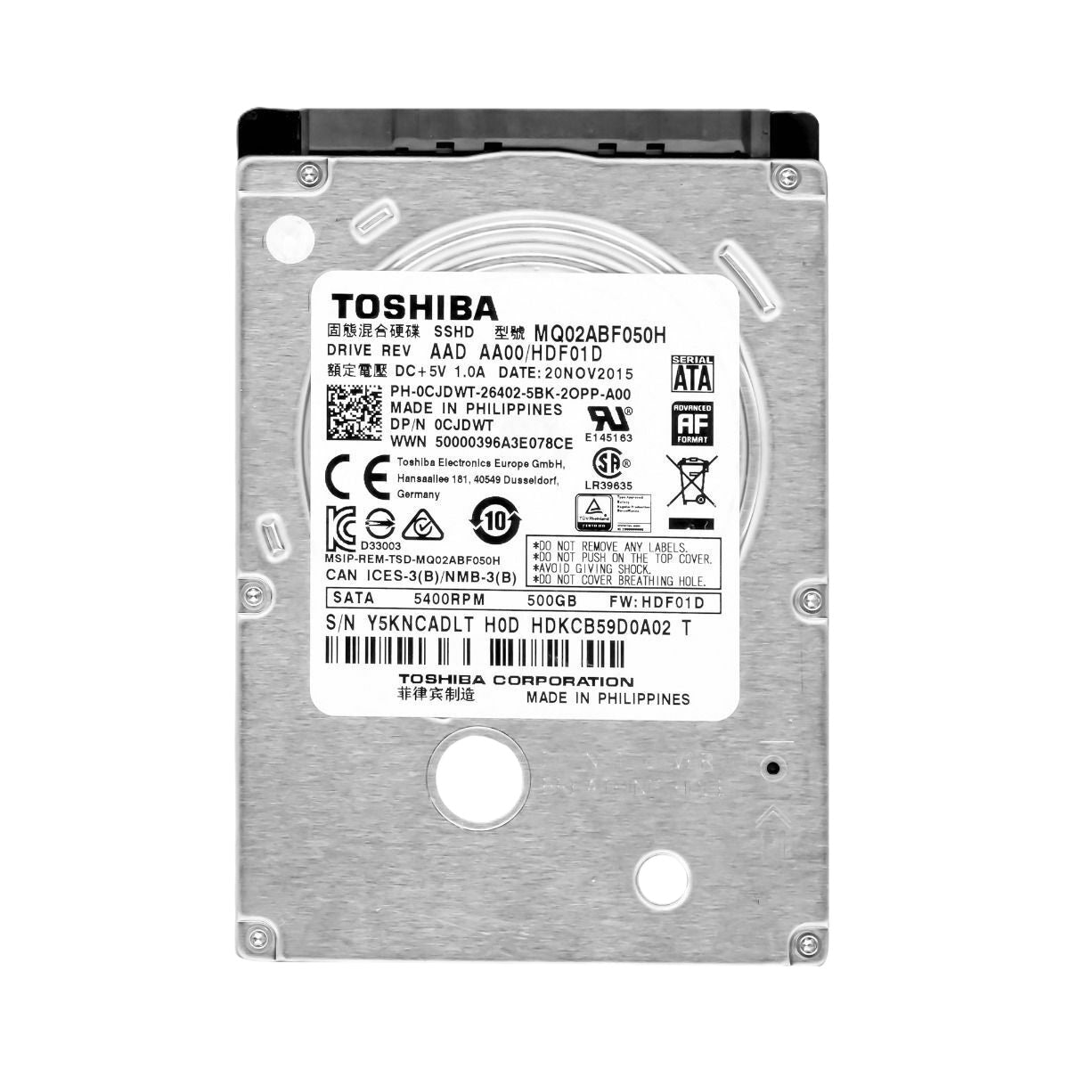 Toshiba MQ02ABF050H 500GB 2.5" Internal Hybrid Drive