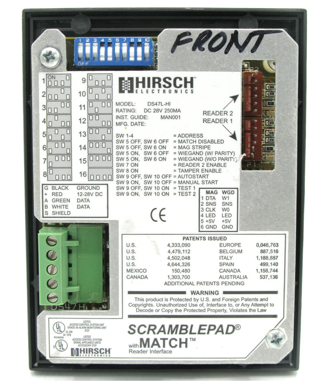 Hirsch DS47L-HI High Intensity Display ScramblePad