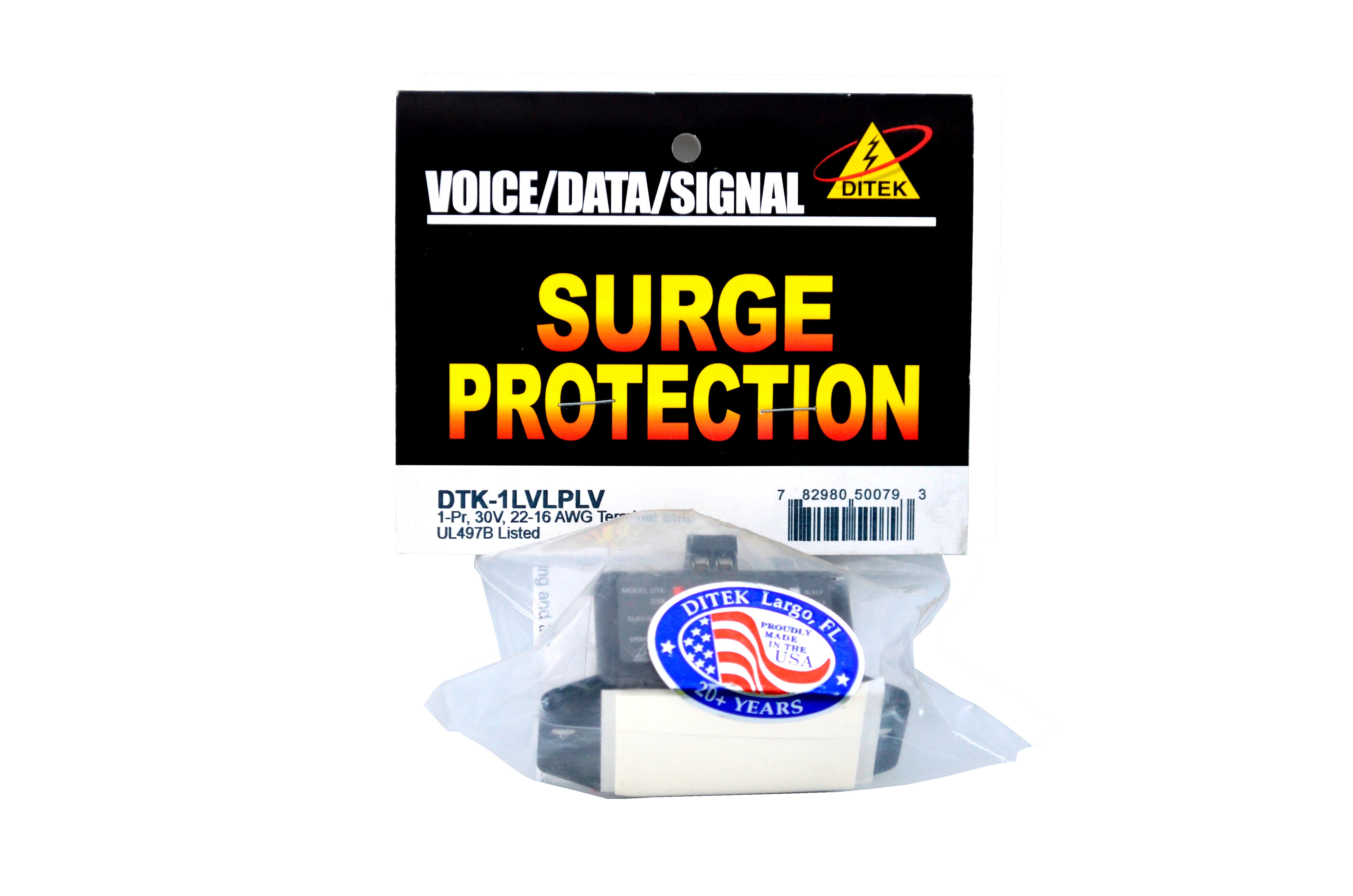 Ditek DTK-1LVLPLV Single Pair Surge Protection