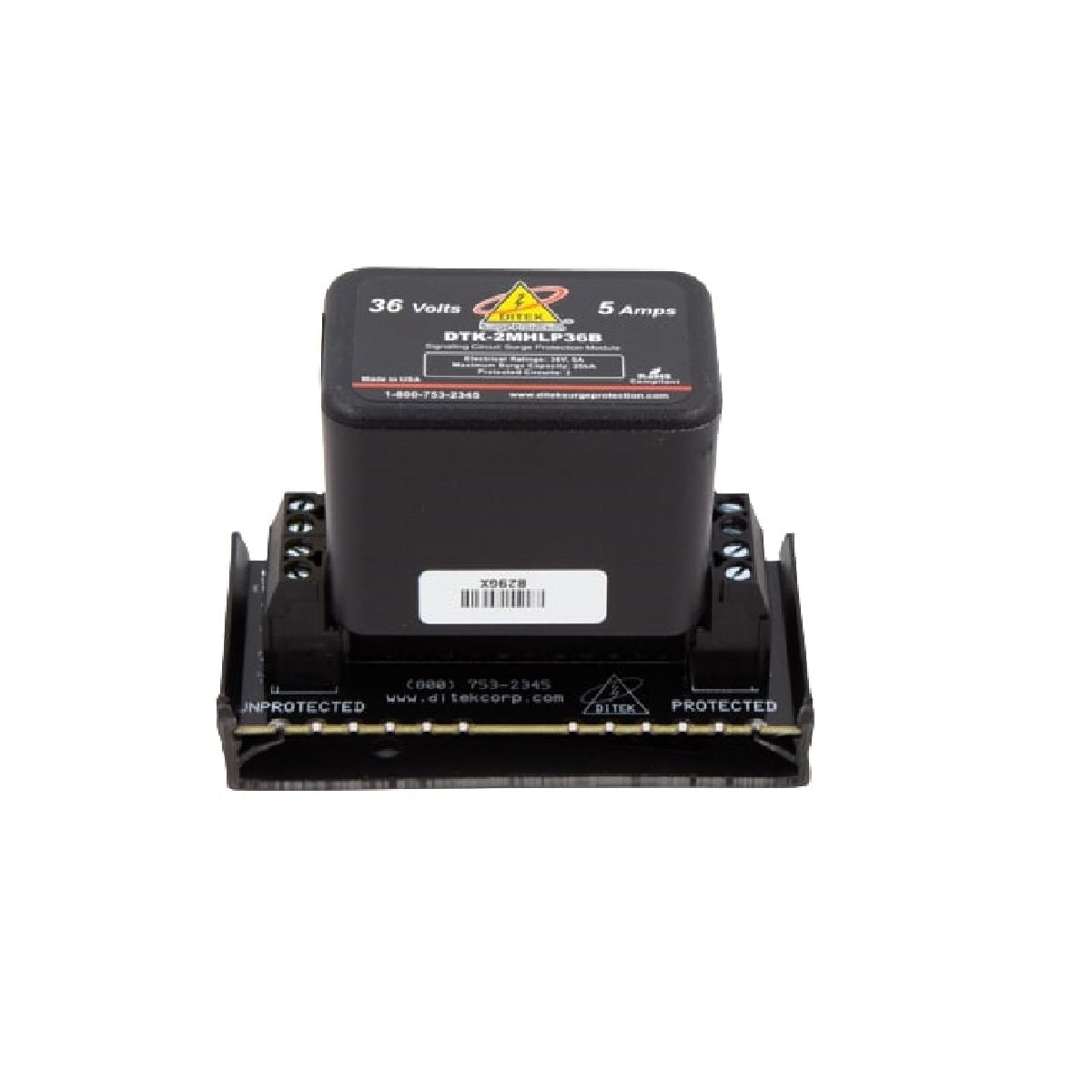 DTK-2MHLP36BWB 2-Pr, 36V, Modular alarm panel Protector & base