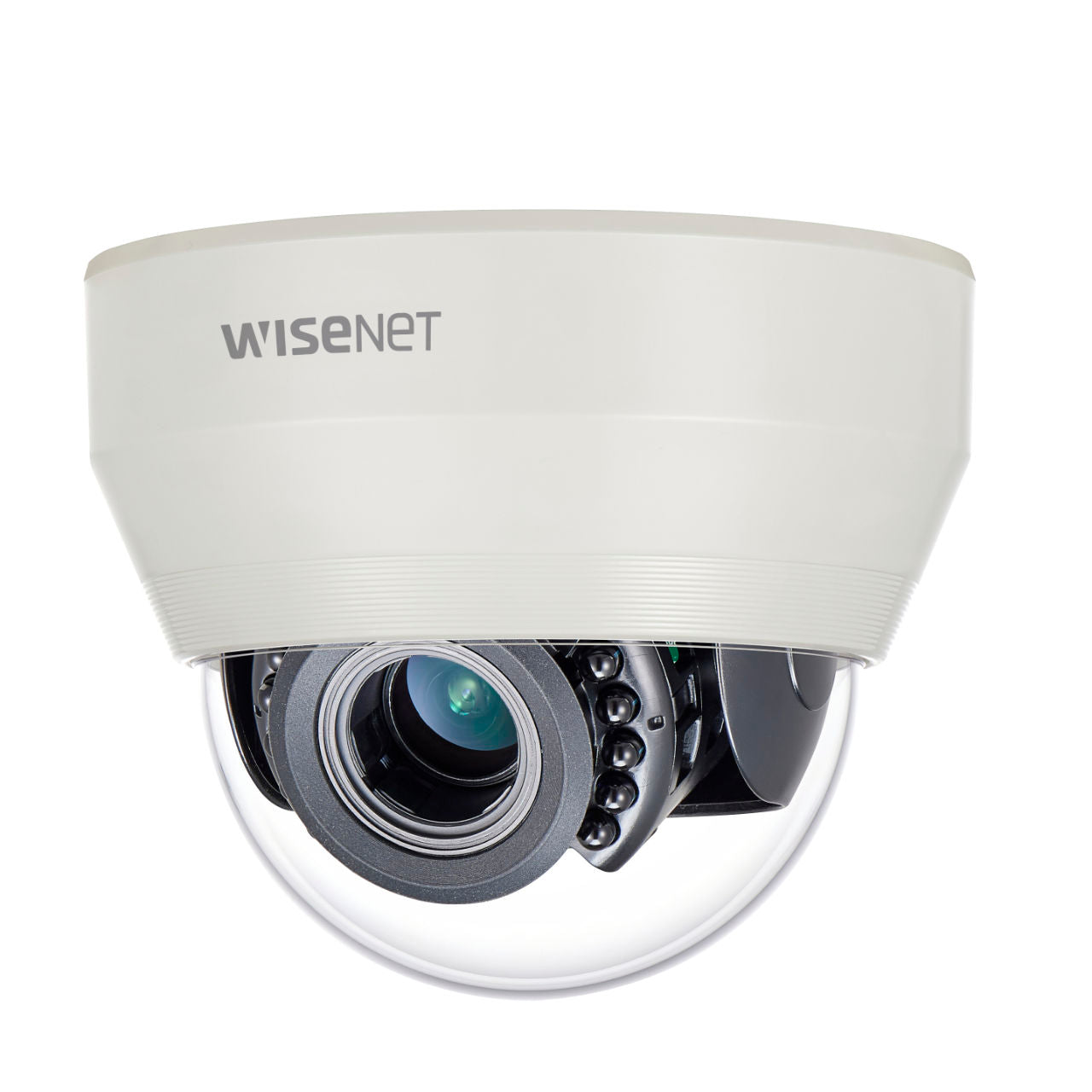 Hanwha Techwin HCD-6070R 2MP Analog HD IR Dome Camera, 3.2-10mm Varifocal Lens, Manual Focus, Ivory