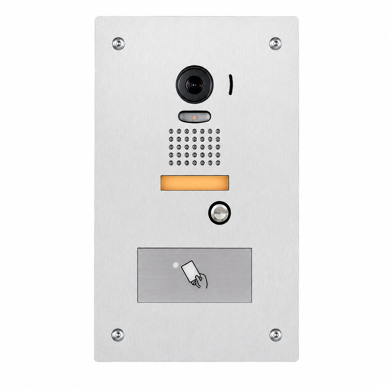 Aiphone IS-DVF-HID Stainless Steel Video Door Station with HID ProxPoint Plus Reader, Flush Mount