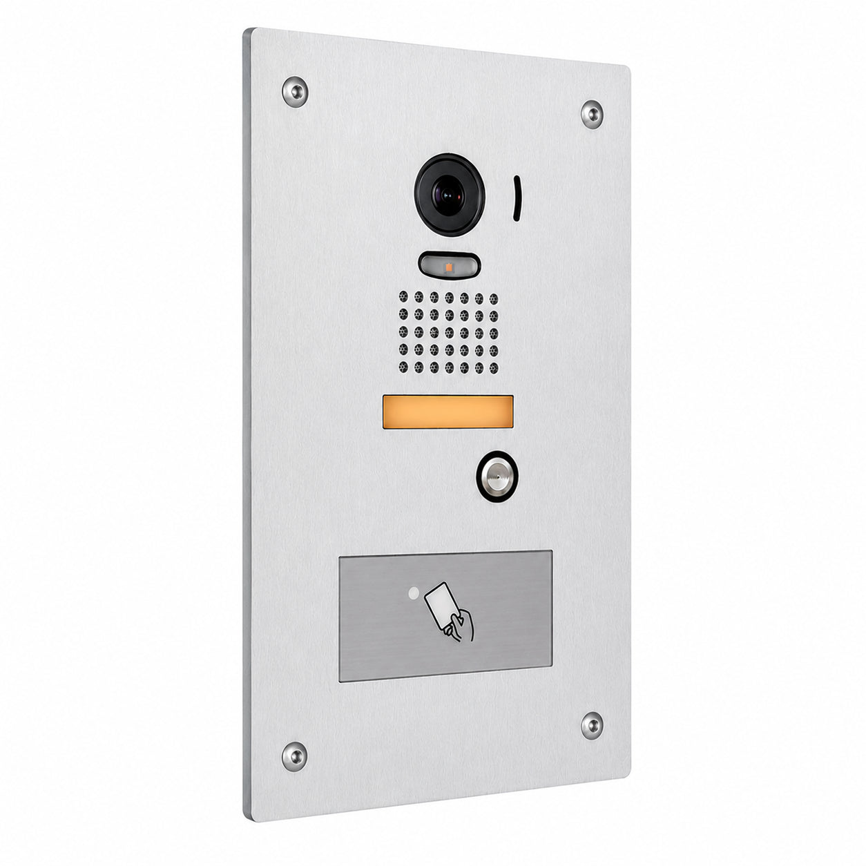 Aiphone IS-DVF-HID Stainless Steel Video Door Station with HID ProxPoint Plus Reader, Flush Mount