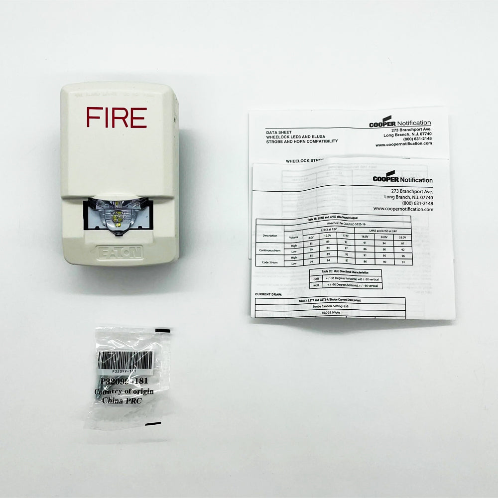 Eaton LSTW3 Wheelock Exceder LED Strobe Wall Mount, White