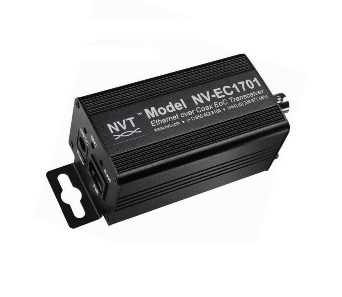 NVT Phybridge NV-EC1701 Ethernet over Coax Transceiver with PoE Power