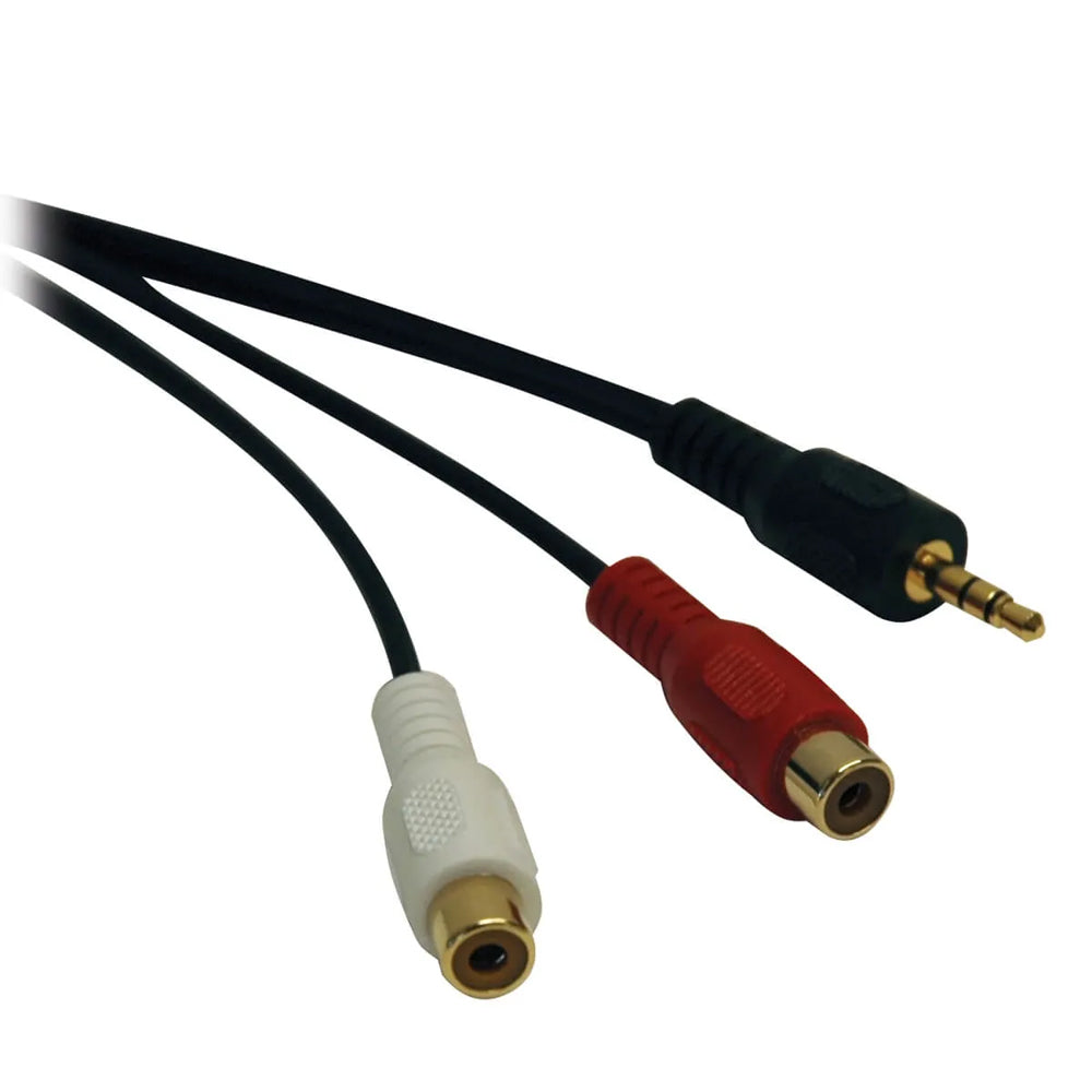 Tripp Lite P315-06N Male 3.5mm Stereo to 2 Female RCAs Y-Splitter Cable, 6"