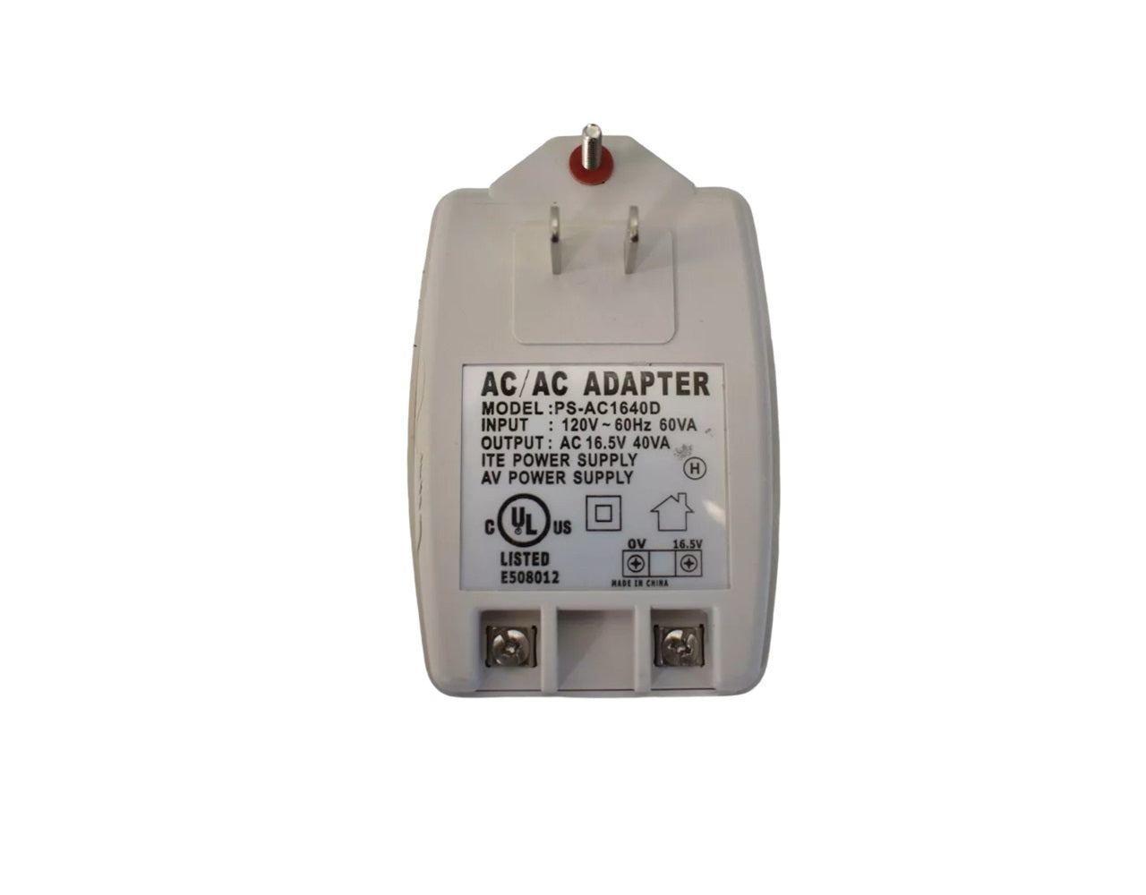 MG Electronics PS-AC1640D 16.5 VAC 40VA Class II Power Supply with Screw Terminal Output and Auto-Resetting PTC Fuse