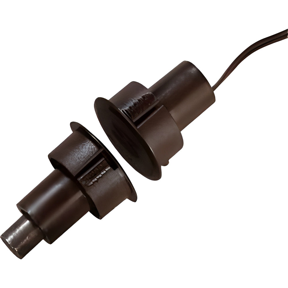 Interlogix 1076CW-M 3/4" Wide Gap Recessed Steel Door Contact w/ Wire Leads, Brown