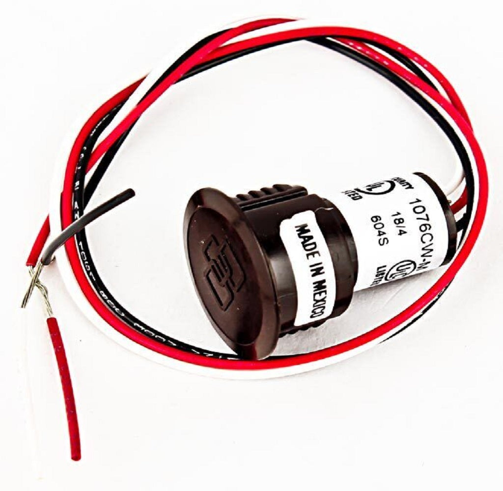 Interlogix 1076CW-M 3/4" Wide Gap Recessed Steel Door Contact w/ Wire Leads, Brown