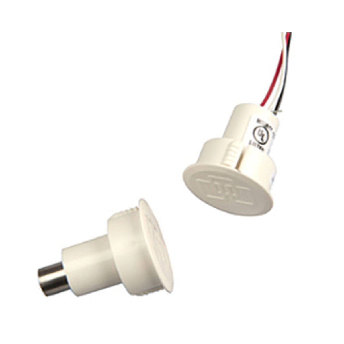 Edwards Signaling 1076W-N Recessed Steel Door Magnetic Contact with Wire Leads, 1" Diameter, SPDT, Wide Gap, 1" Gap Size, Single Pole-Double Throw, White