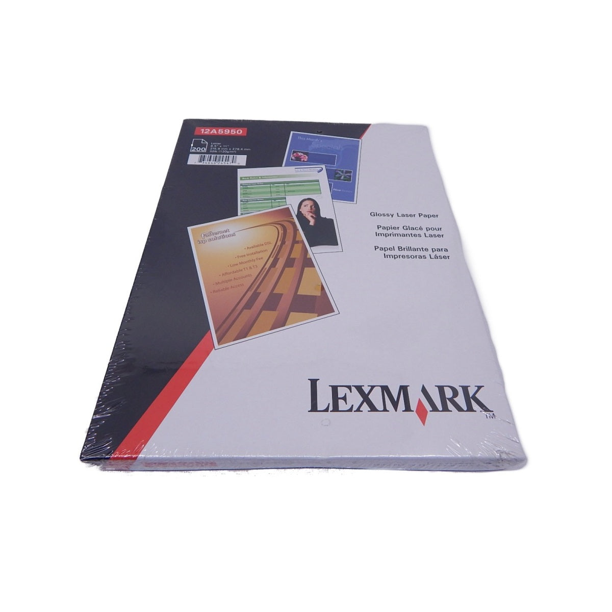 Lexmark 12A5950 Glossy Laser Paper, Letter (200 Sheets)