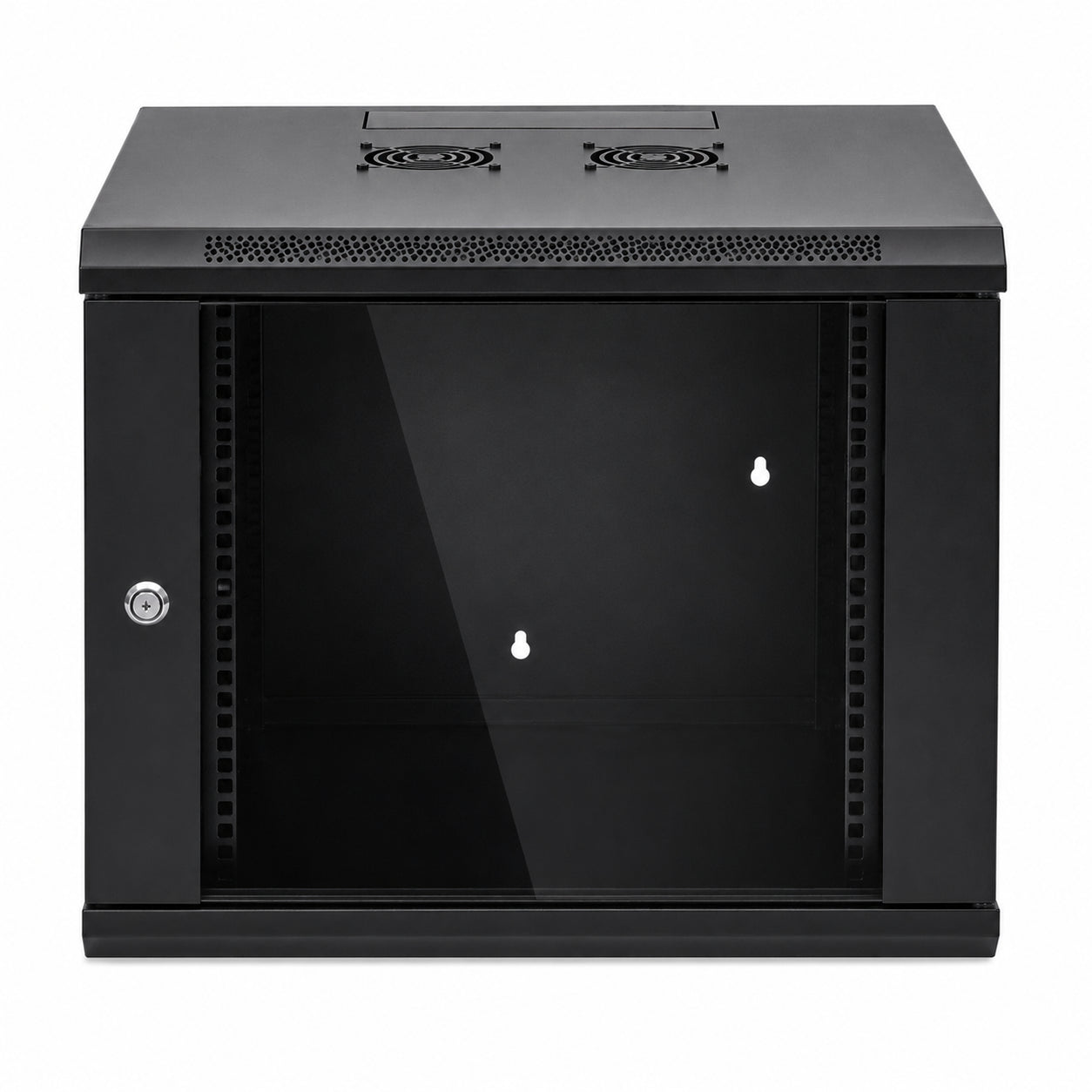 Rack Solutions 185-4760 9U Wall Mount Cabinet 600mm x 600mm (WxD) with Glass Door - For LAN Switch, Patch Panel