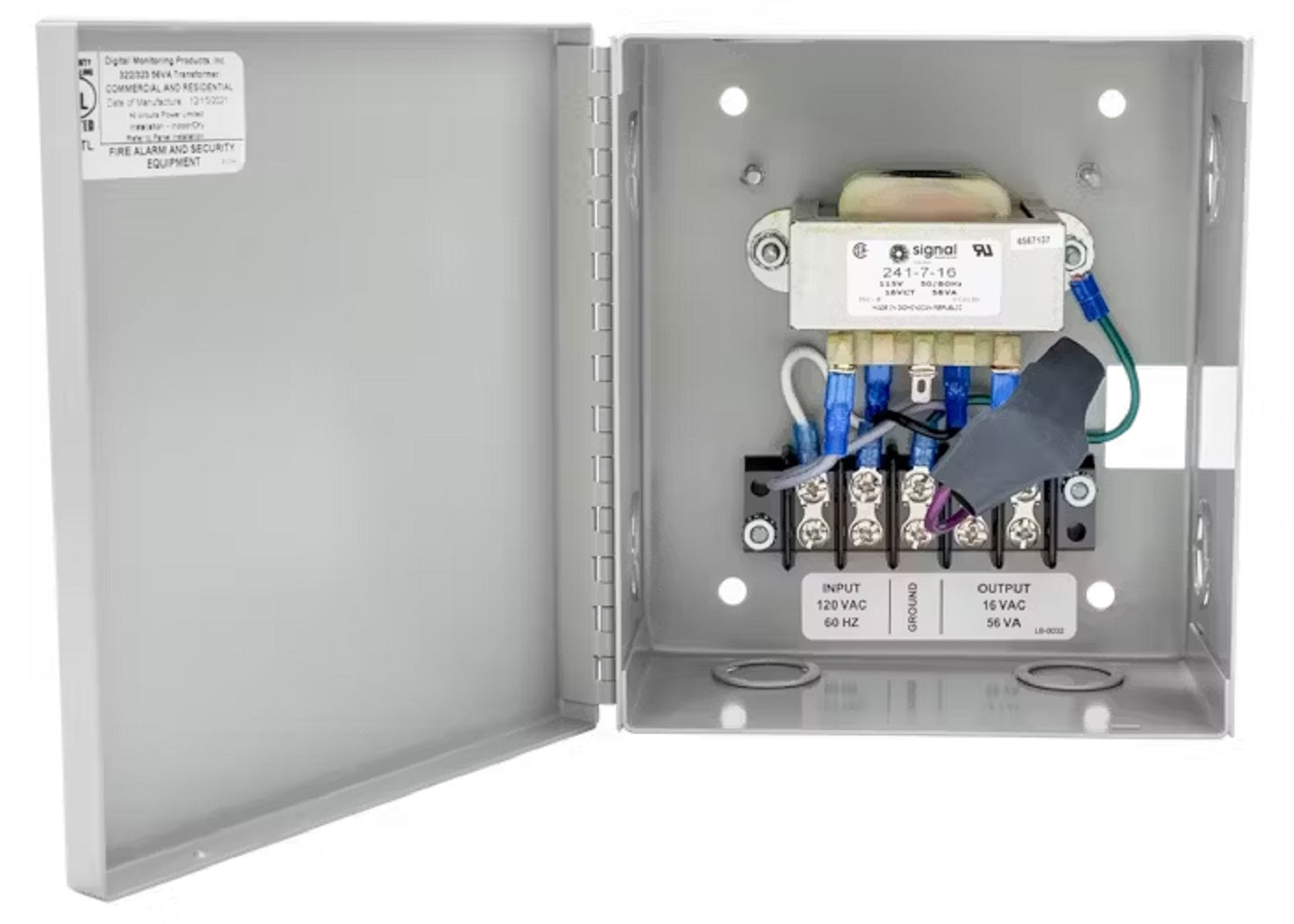 DMP 322 Transformer 16V 56VA Wire-In Transformer