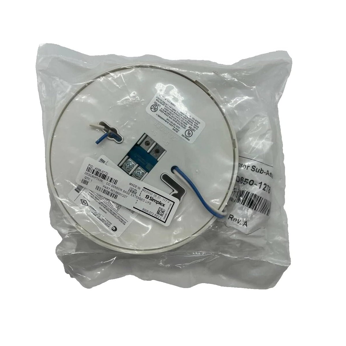 Simplex 4098-9770 Co Sensor Base Extended Life