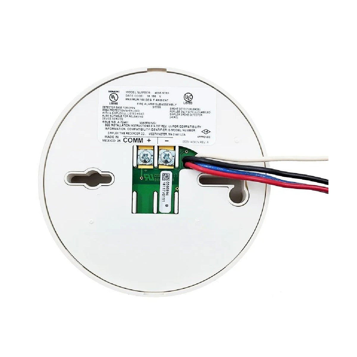 Simplex 4098-9780 2-Wire Sensor Supervised Relay Base with connections for LED Indicator or Unsupervised Relay