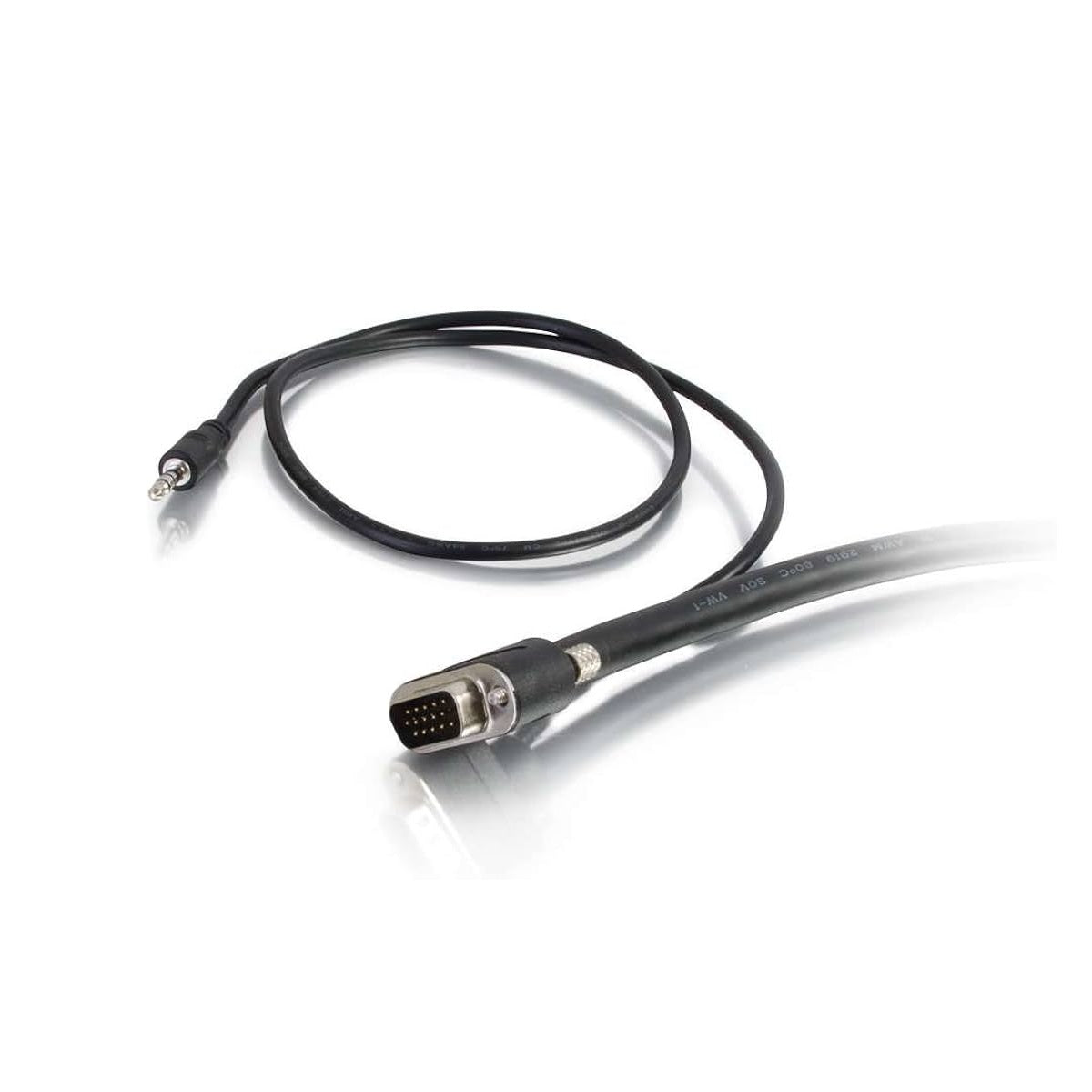 C2G 50225 Select VGA + 3.5mm Stereo Audio and Video Cable M/M, In-Wall CMG-Rated, Black (6 Feet, 1.82 Meters)