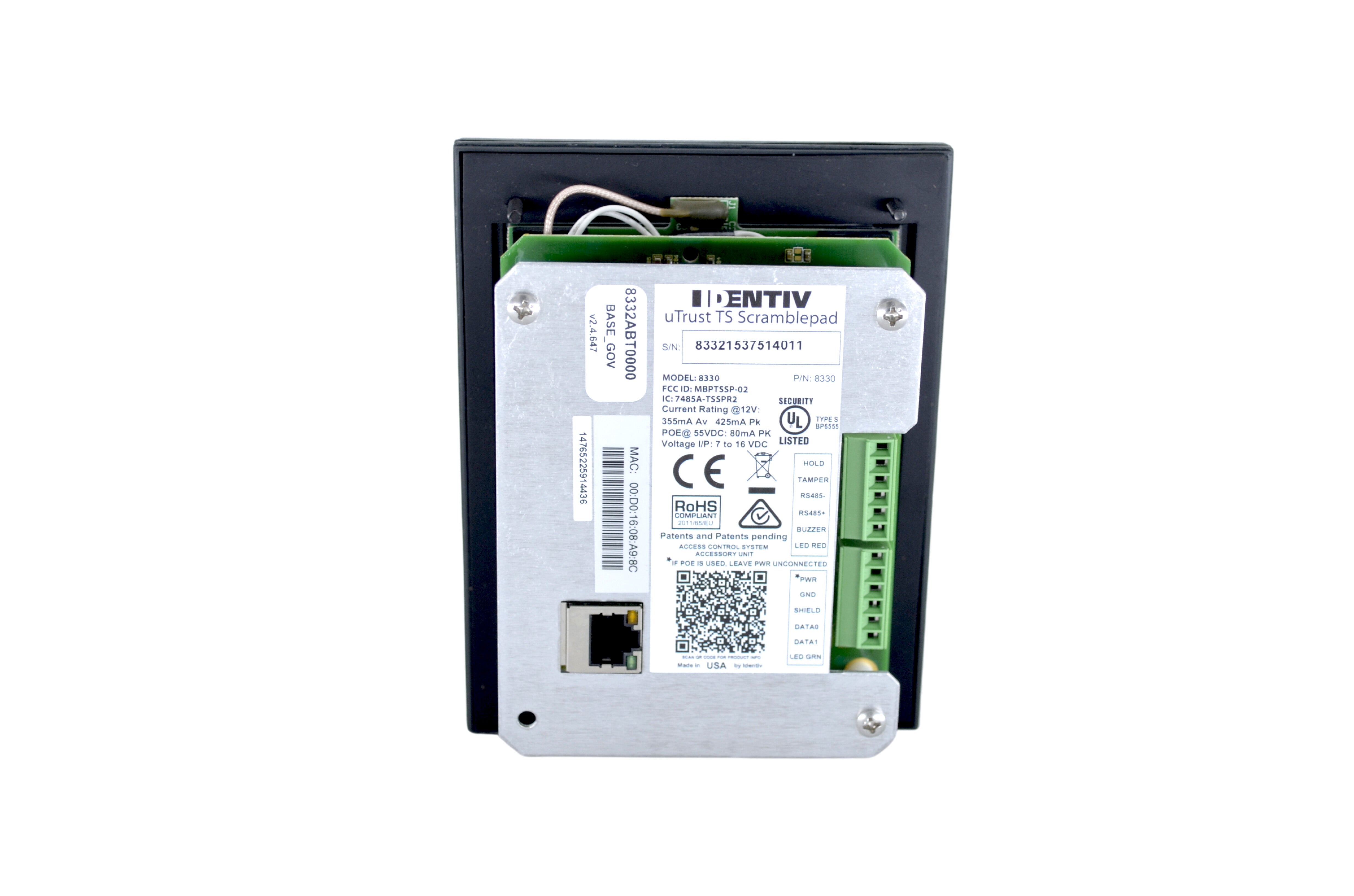 Hirsch 8332ABT0000 TS Scramble Pad - Access Control Reader