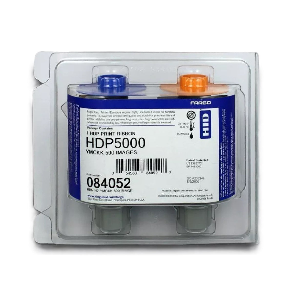 Fargo YMCKK Full-Color Ribbon with Black Resin Panels for HDP5000 Printers (84052)