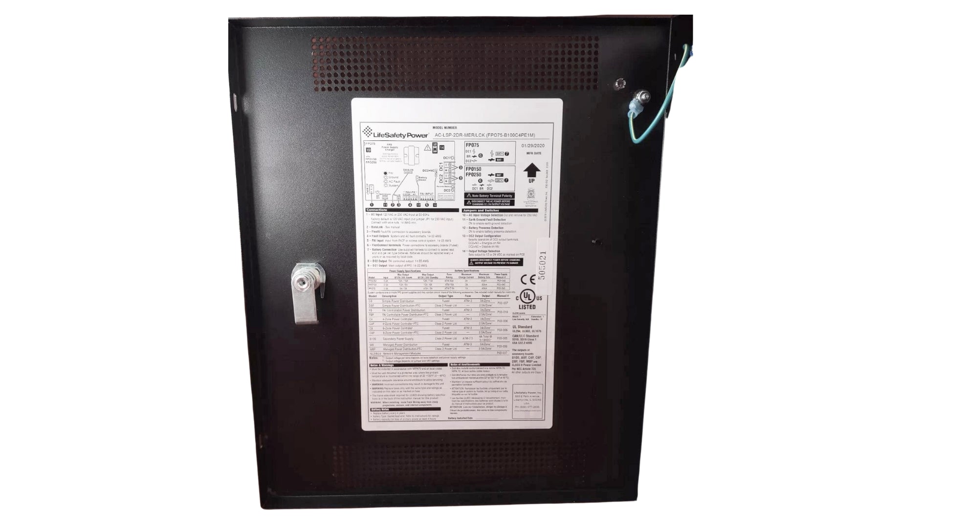 Avigilon AC-LSP-2DR-MER Lifesafety Power Two Door Mercury Dual Voltage Integrated Power System