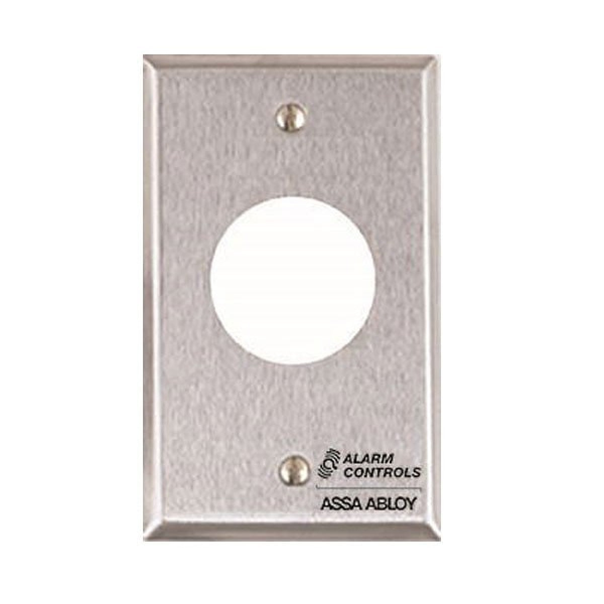 Alarm Controls AC-RP22 Remote Wall Plate with 1-1/8" Hole for Sonalert Audible Indicator, Single Gang, Stain Stainless Steel