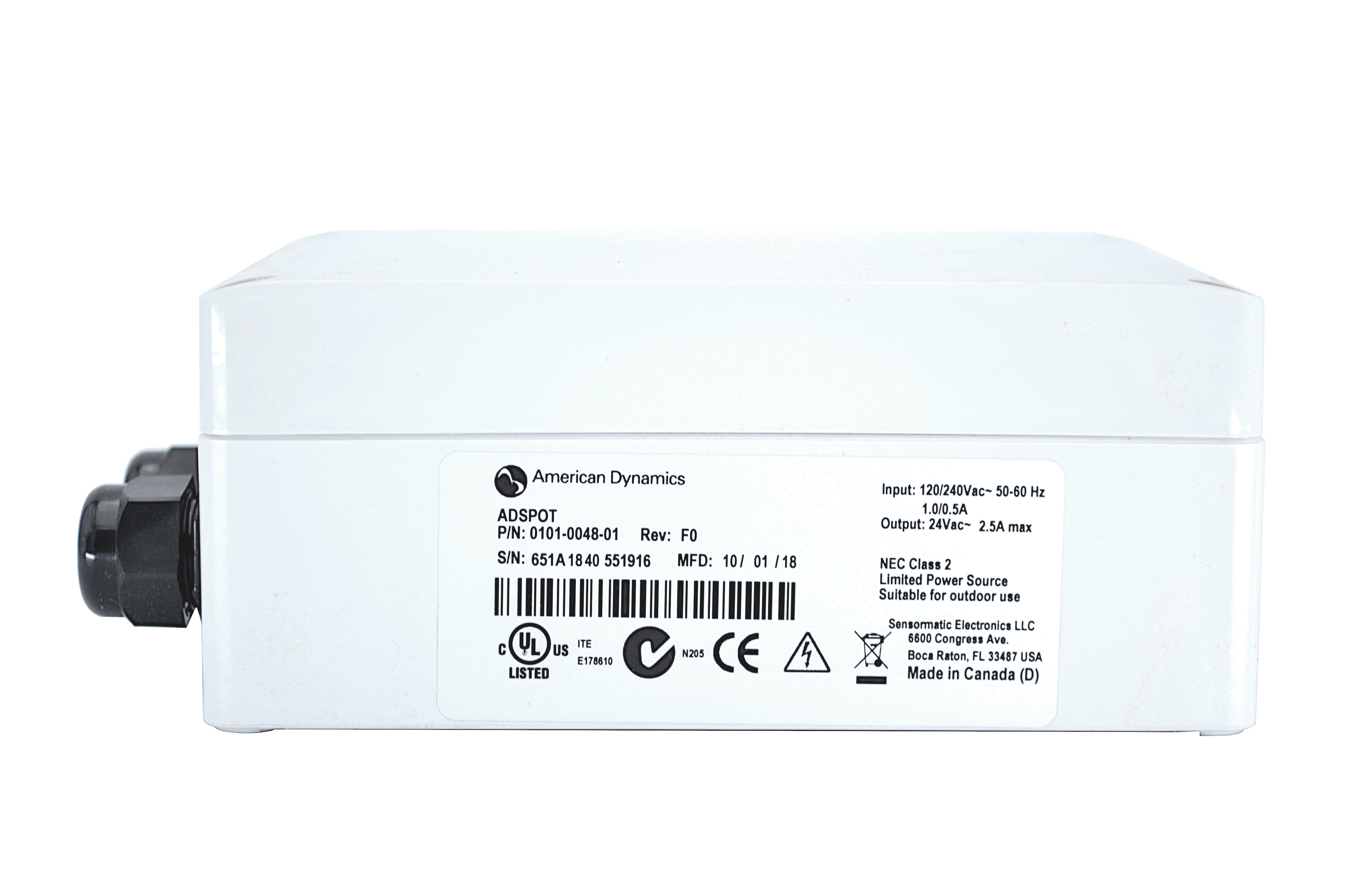 American Dynamics ADSPOT Single Position Outdoor Power Supply