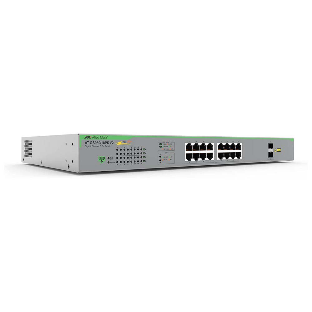 Allied Telesis ATGS95018PSV210, 16x 10/100/1000 Copper Ports with 2x 100/1000x SFP Ports Gigabit PoE Switch