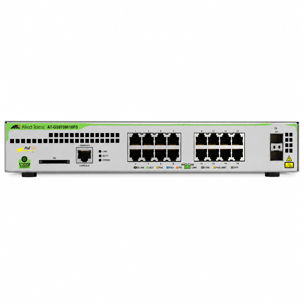 Allied Telesis AT-GS970M/18PS-R-10 L3 Switch with 16 x 10/100/1000T PoE ports