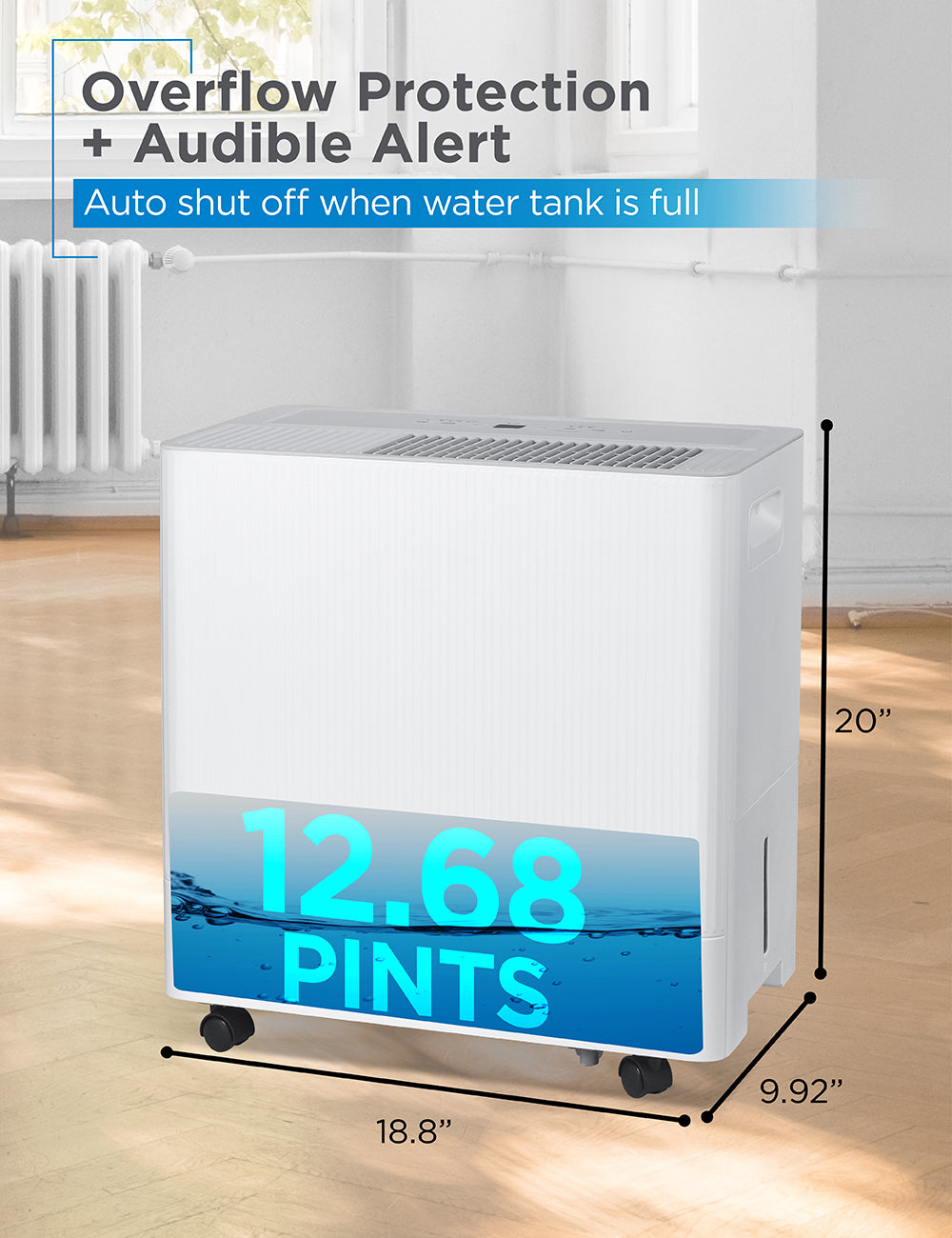 BLACK+DECKER BD50PMWSA 50-Pint 4500 Sq. Ft. Portable Dehumidifier with Built-in Pump