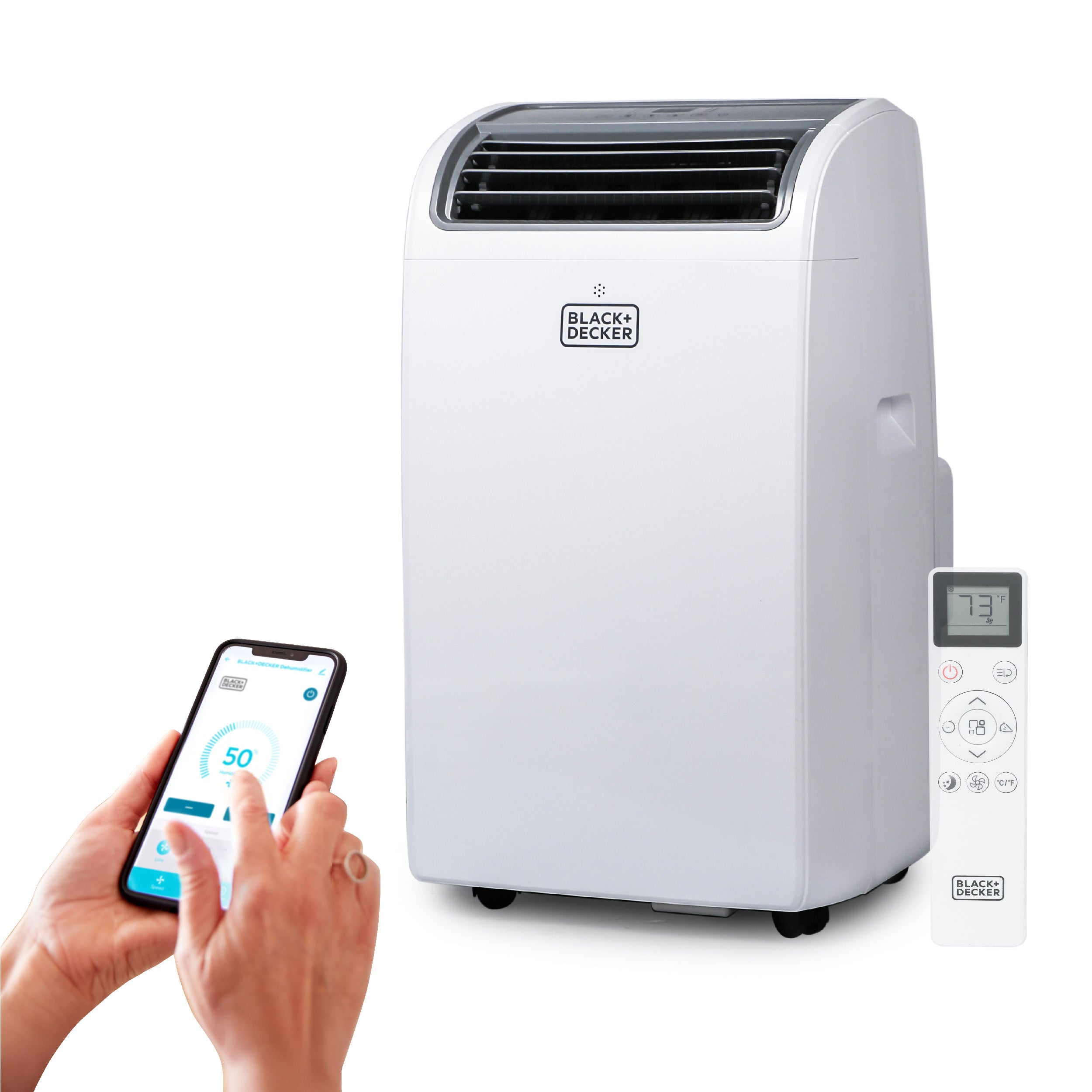 BLACK+DECKER BPACT12HWT 550 Sq. Ft. Smart Portable Air Conditioner with Heat, 12,000 BTU