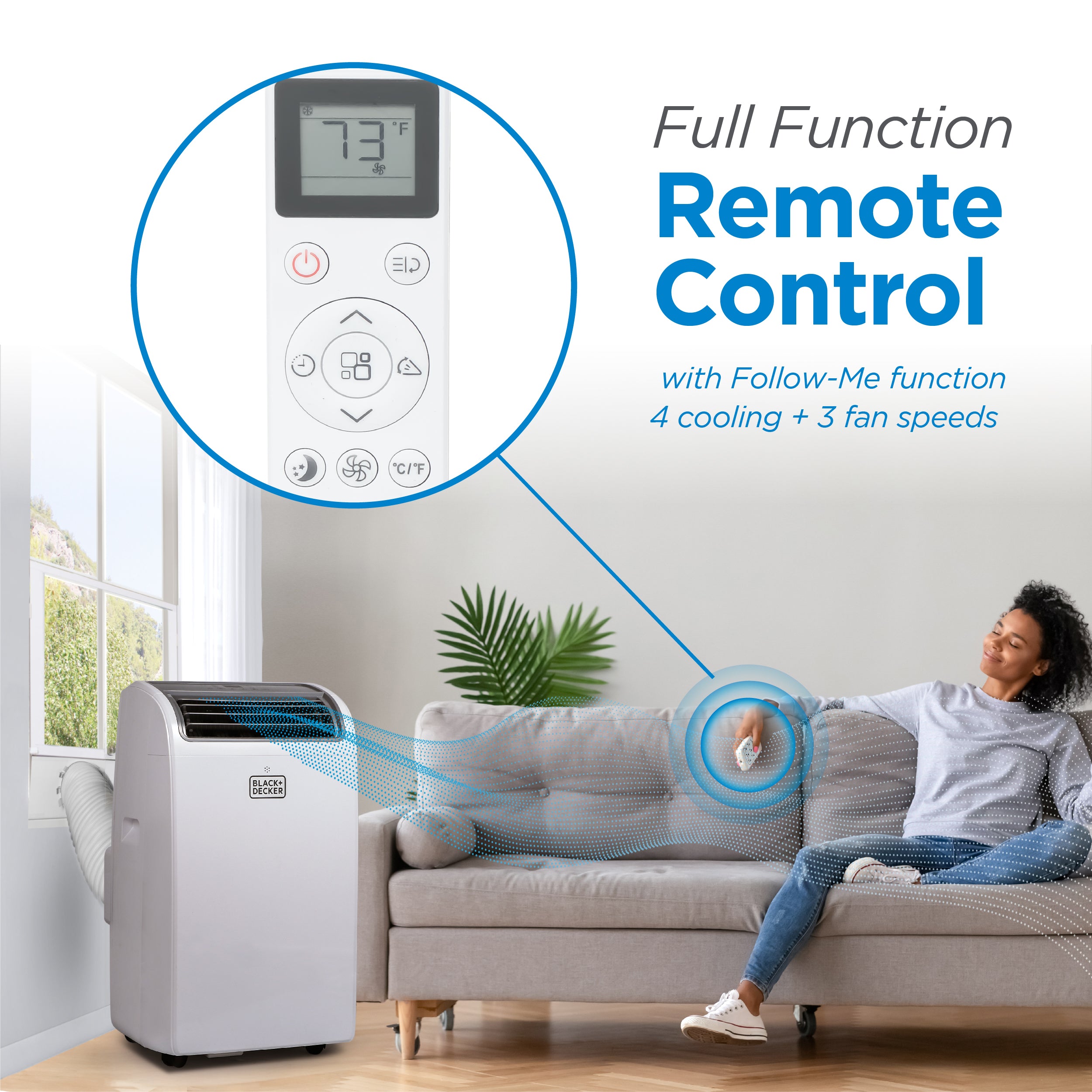 BLACK+DECKER BPACT12HWT 550 Sq. Ft. Smart Portable Air Conditioner with Heat, 12,000 BTU