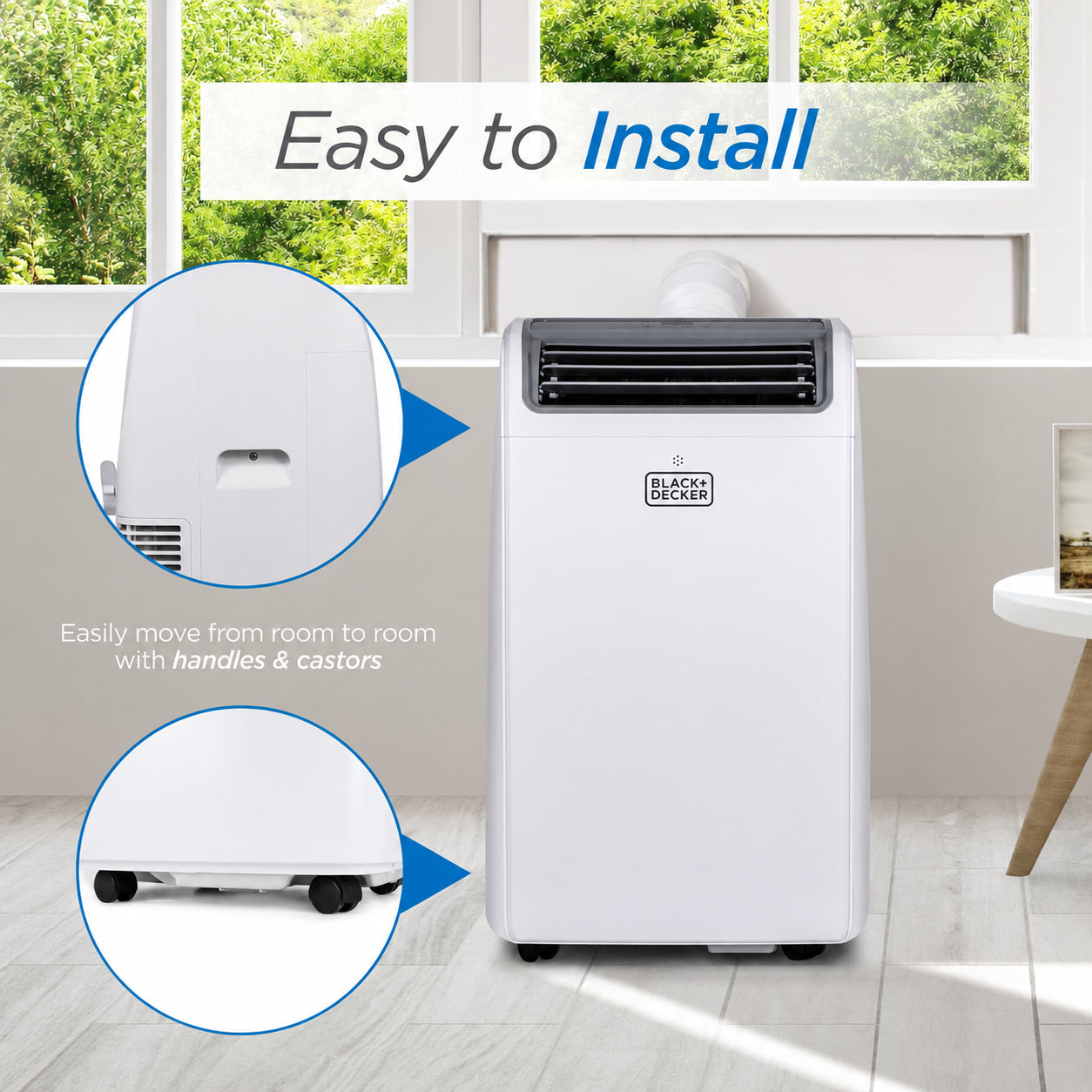 BLACK+DECKER BPACT12WT 12,000 BTU 550 Sq. Ft Portable Air Conditioner