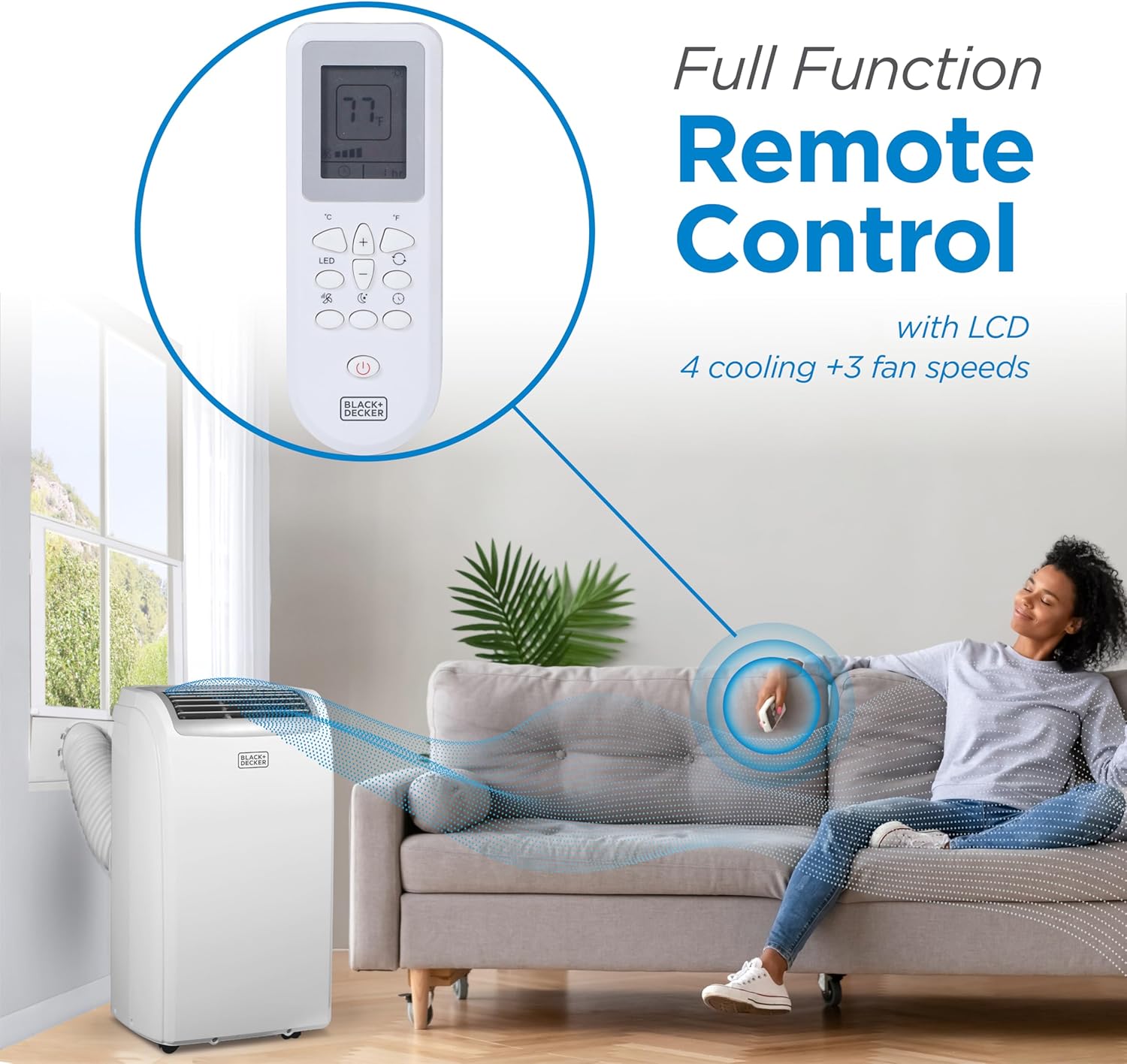 BLACK+DECKER BPP08HWTB 8,000 BTU 350 Sq. Ft. Portable Air Conditioner with Heat