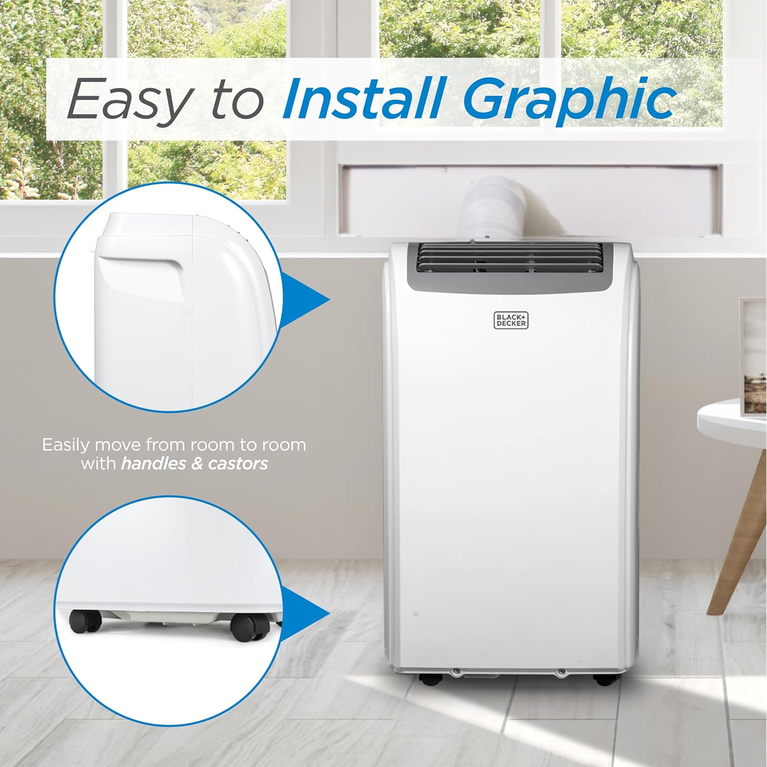 BLACK+DECKER BPP08WTB 8,000 BTU 550 Sq. Ft. Portable Air Conditioner