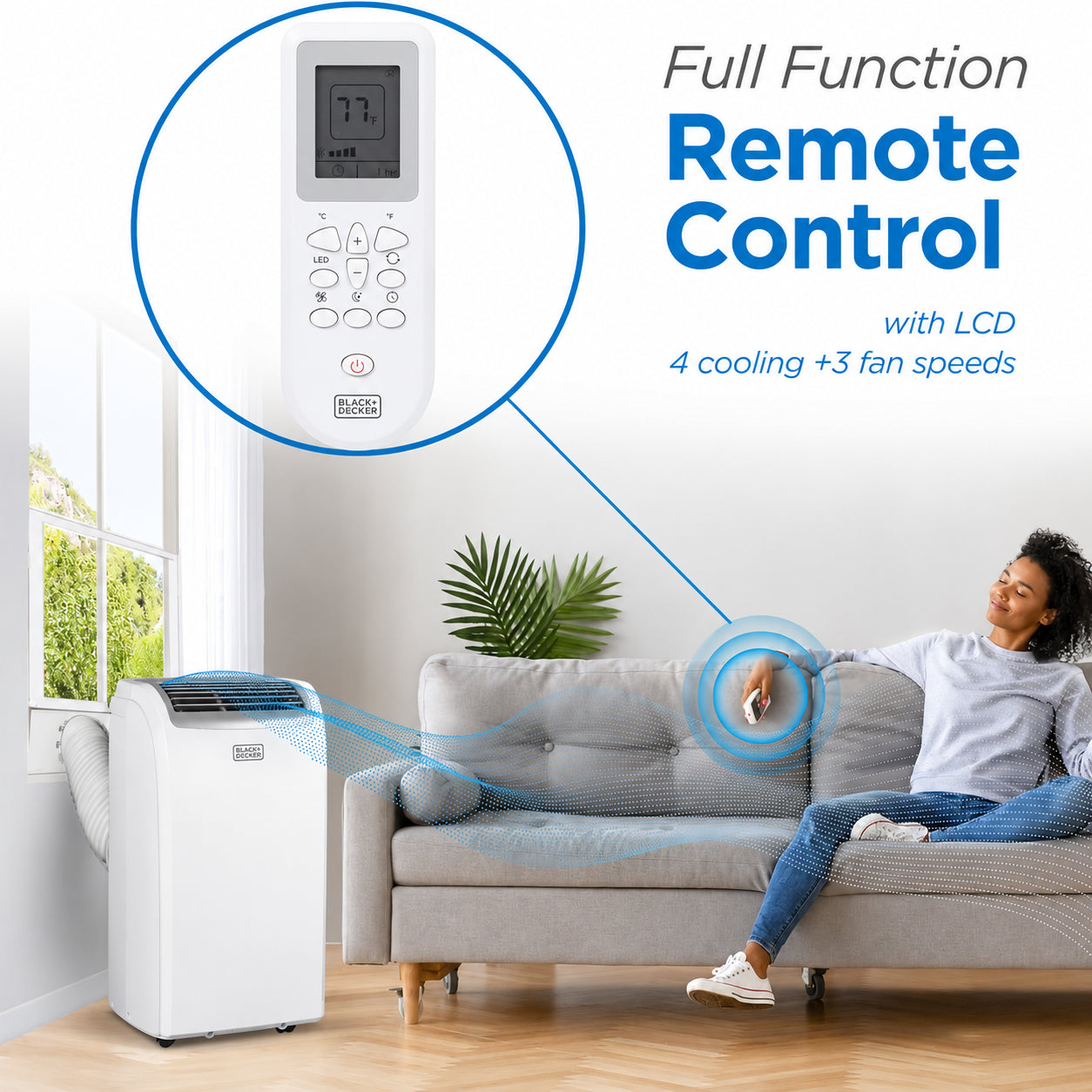 BLACK+DECKER 10,000 BTU 700 Sq. Ft. Portable Air Conditioner with Heat
