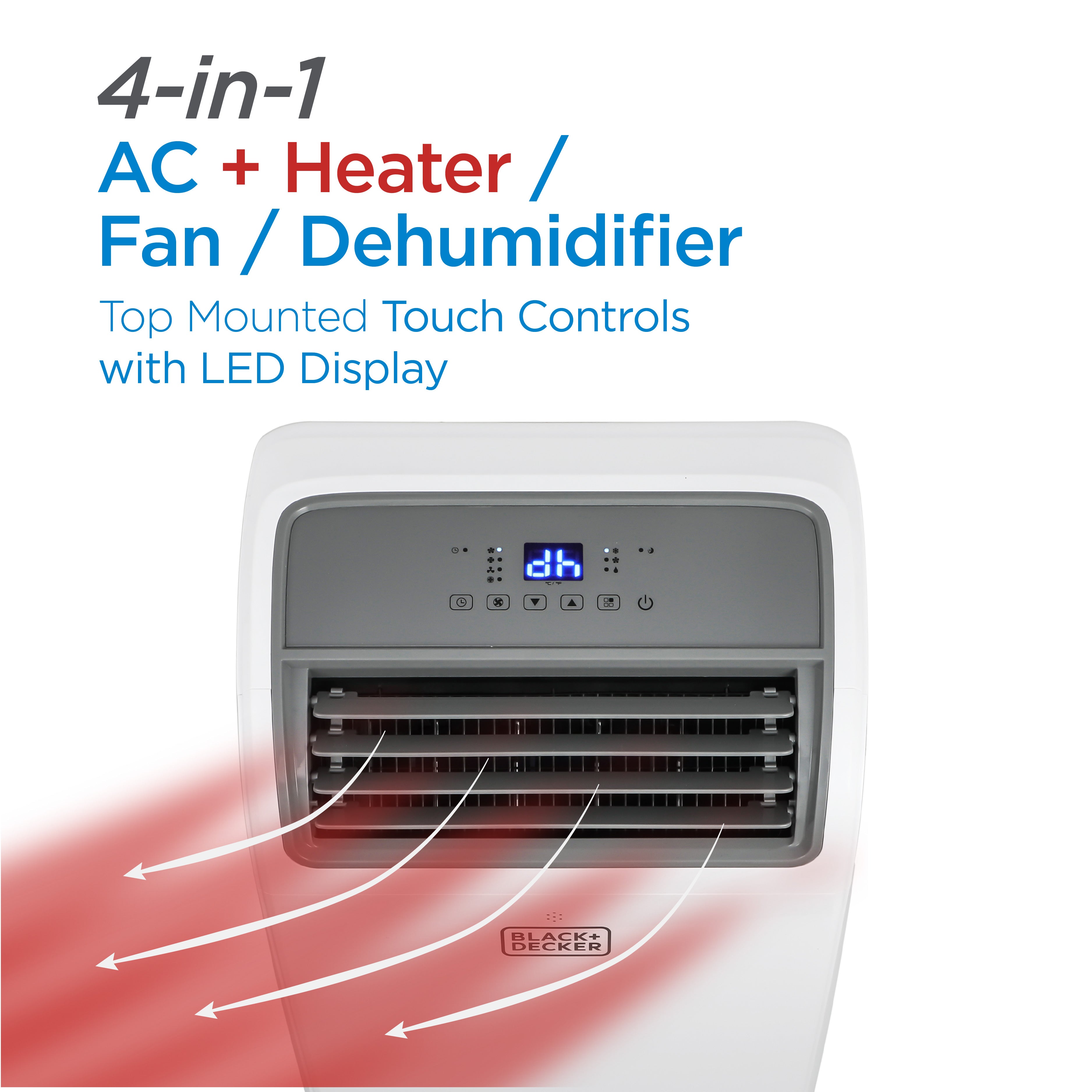 BLACK+DECKER BPT08HWTB 12,000 BTU (8,150 BTU SACC) with 10,500 BTU Heating 550 Sq. Ft. Portable Air Conditioner