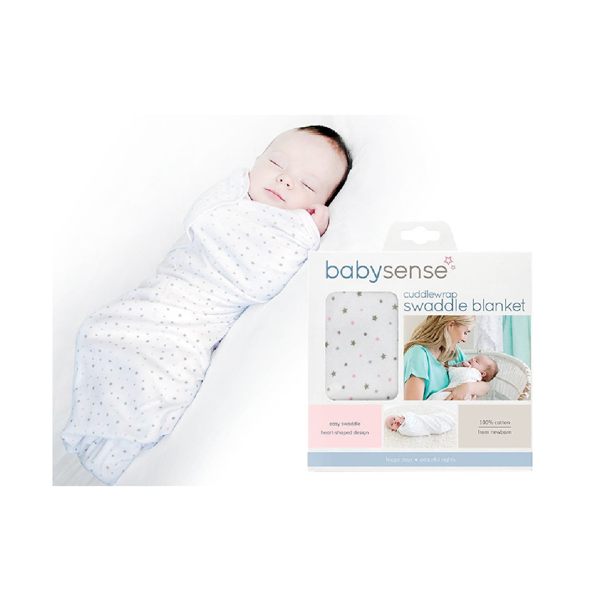 Baby Sense Cuddlewrap Swaddle Blanket - Pink