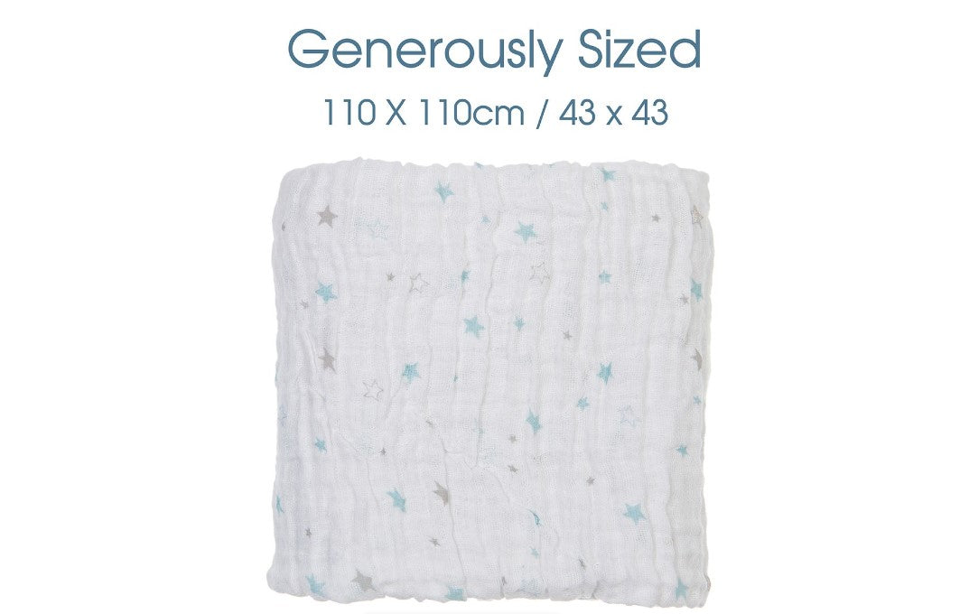Baby Sense - Muslin Receiving Blanket - Blue