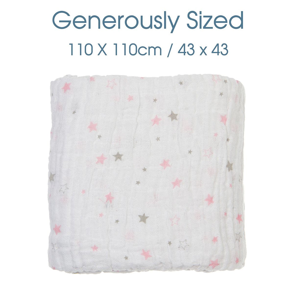 Baby Sense Muslin Receiving Blanket Pink (BYSE-MUSLINRECEIVER-PINK)