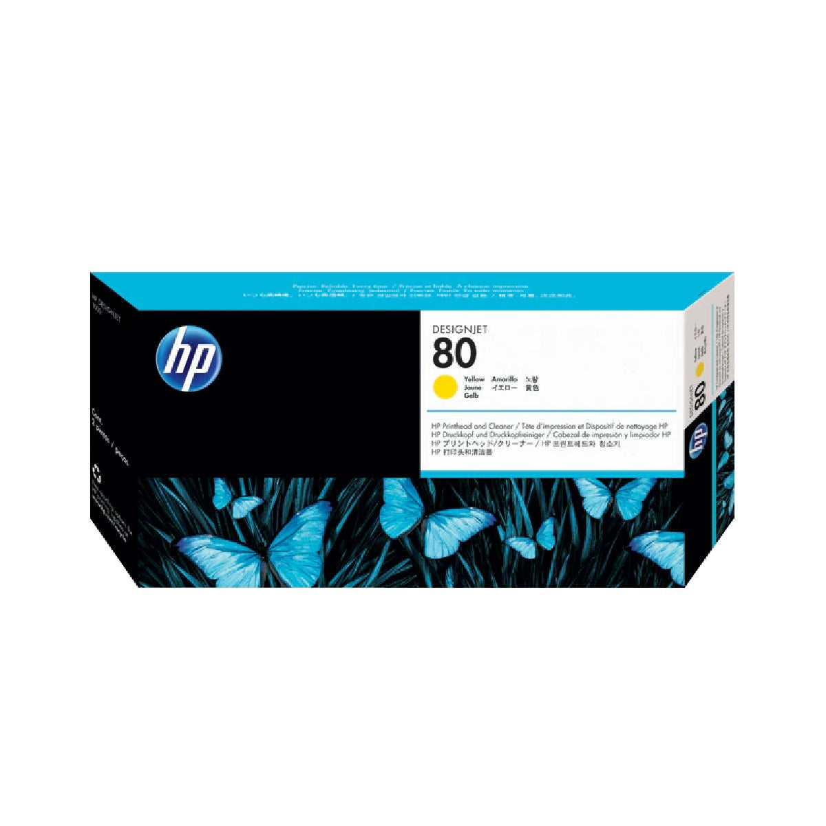 HP C4820A 80 Yellow DesignJet Printhead and Printhead Cleaner