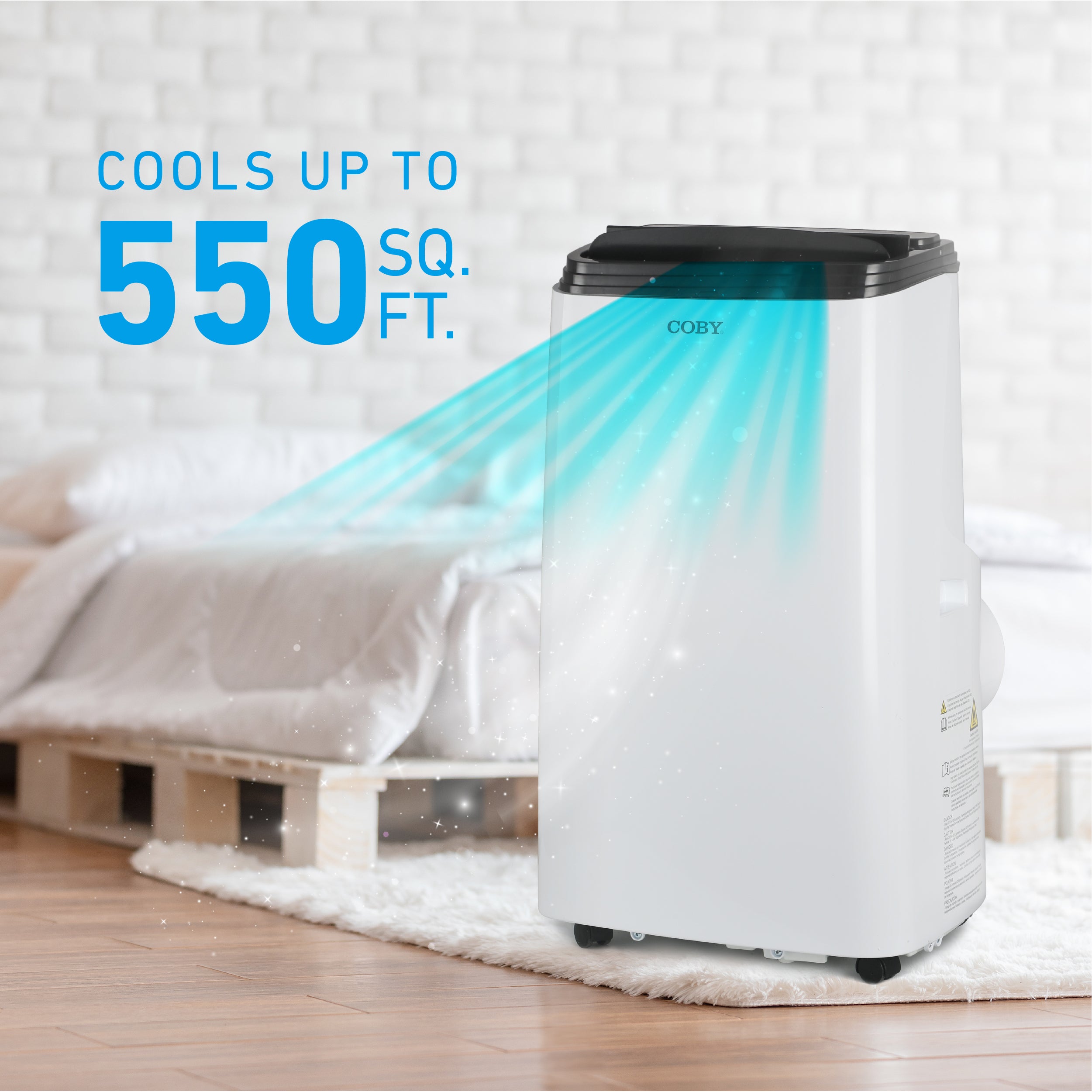 Coby CBPAC815 12,000 BTU (8,150 BTU SACC) 550 Sq. Ft. Portable Air Conditioner
