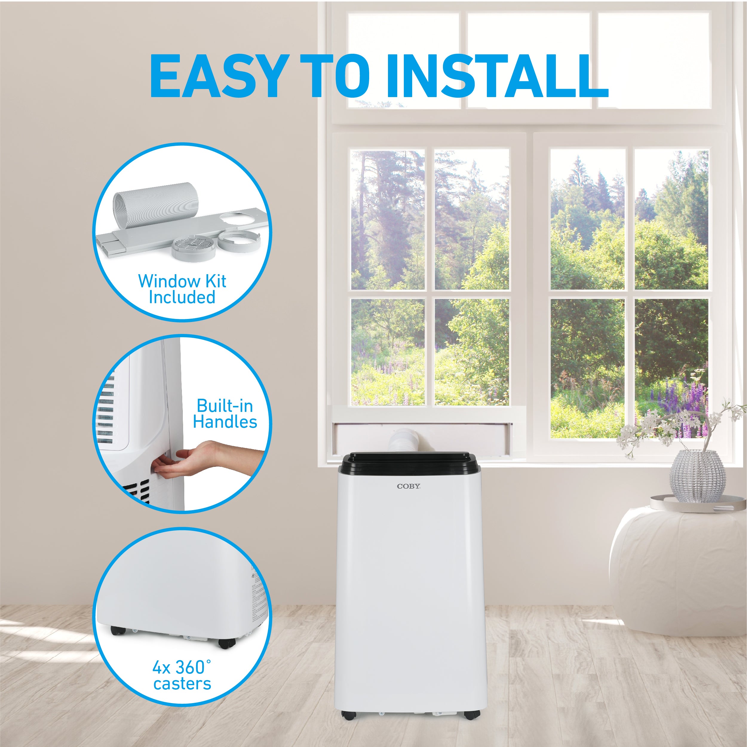 Coby CBPAC815 12,000 BTU (8,150 BTU SACC) 550 Sq. Ft. Portable Air Conditioner