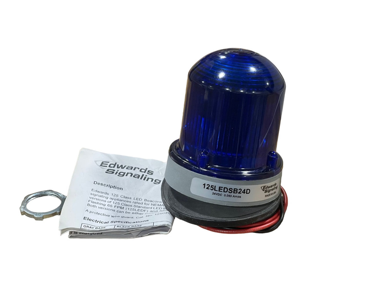 Edwards Signaling 125LEDSB24D 125 LED Beacon Steady Blue