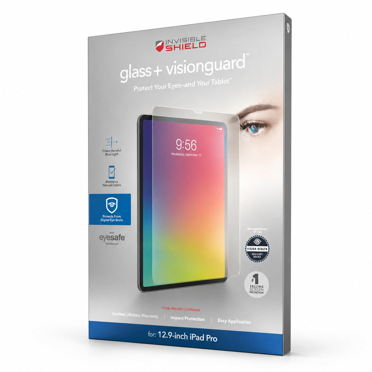 ZAGG 200102443 InvisibleShield Glass+ VisionGuard - Protect your eyes and your iPad - Made for Apple iPad 9.7”