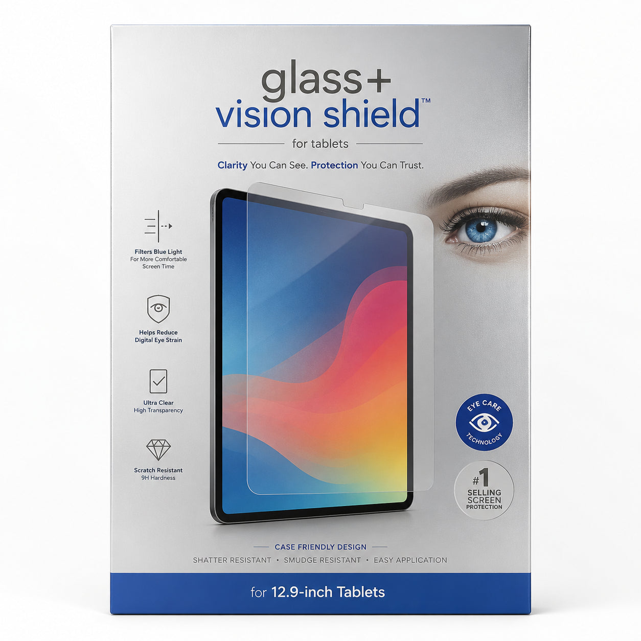 ZAGG 200102443 InvisibleShield Glass+ VisionGuard - Protect your eyes and your iPad - Made for Apple iPad 9.7”